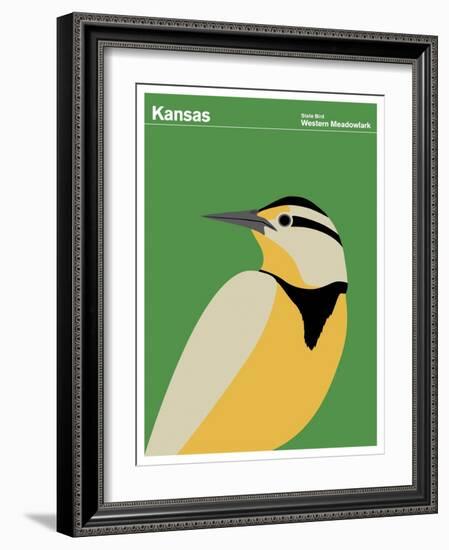 State Poster KS Kansas-null-Framed Giclee Print