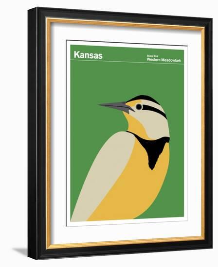 State Poster KS Kansas-null-Framed Giclee Print