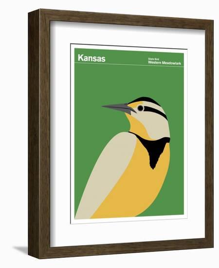 State Poster KS Kansas-null-Framed Giclee Print