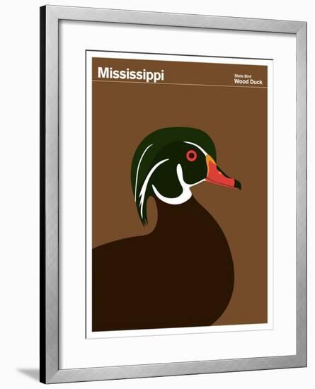 State Poster MS Mississippi-null-Framed Giclee Print