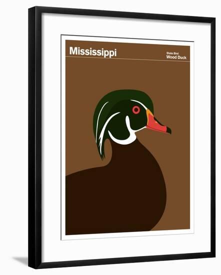 State Poster MS Mississippi-null-Framed Giclee Print