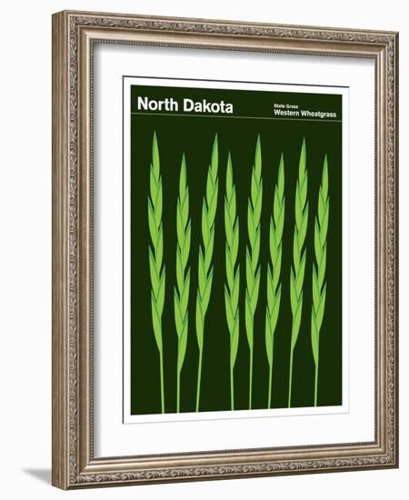 State Poster ND North Dakota-null-Framed Giclee Print