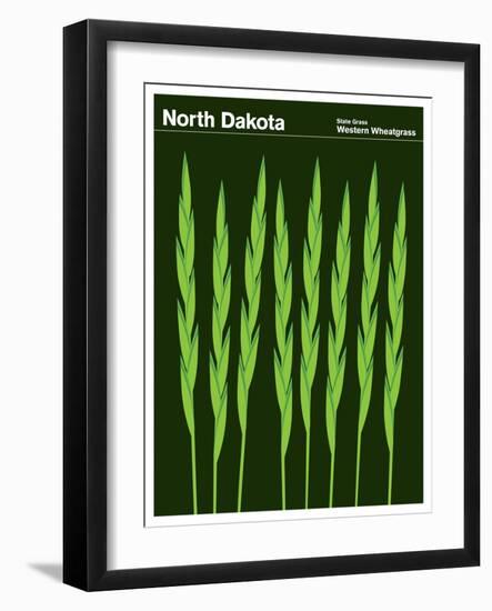 State Poster ND North Dakota-null-Framed Giclee Print