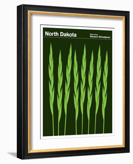 State Poster ND North Dakota-null-Framed Giclee Print