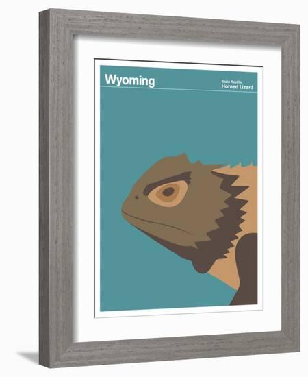 State Poster WY Wyoming-null-Framed Giclee Print