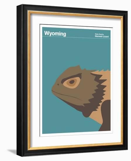 State Poster WY Wyoming-null-Framed Giclee Print