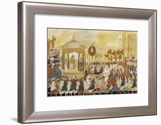 State Procession of Raja Tulsaji of Tanjore, circa 1780-null-Framed Giclee Print