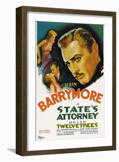 State's Attorney, Helen Twelvetrees, John Barrymore, 1932-null-Framed Premium Giclee Print