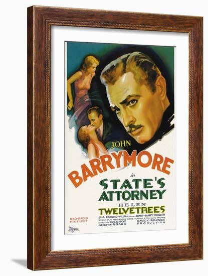 State's Attorney, Helen Twelvetrees, John Barrymore, 1932-null-Framed Premium Giclee Print