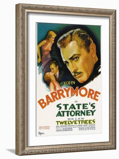 State's Attorney, Helen Twelvetrees, John Barrymore, 1932-null-Framed Art Print