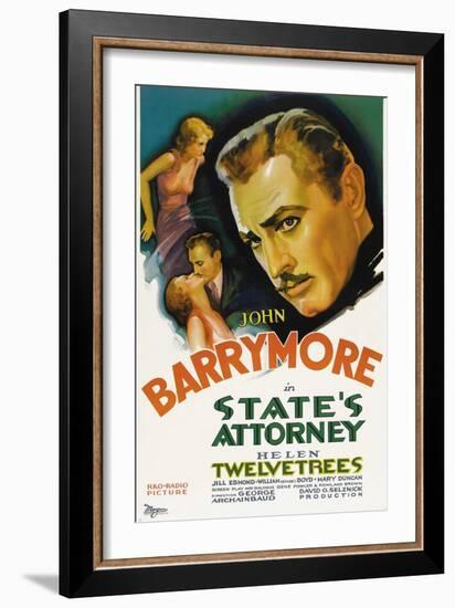 State's Attorney, Helen Twelvetrees, John Barrymore, 1932-null-Framed Art Print