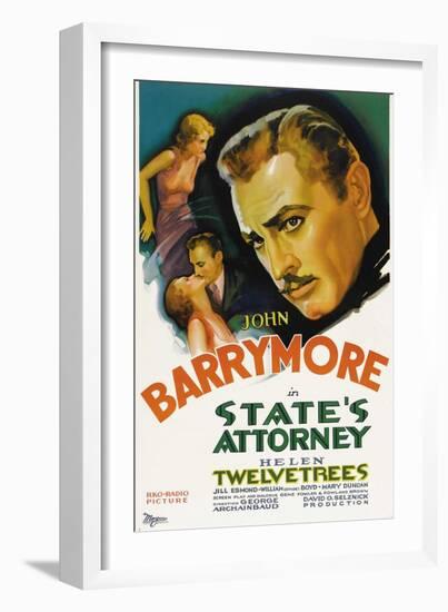 State's Attorney, Helen Twelvetrees, John Barrymore, 1932-null-Framed Art Print