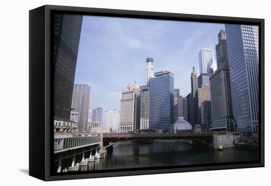 State Street Bridge Over Chicago River, Chicago, Illinois, USA-Jenny Pate-Framed Premier Image Canvas