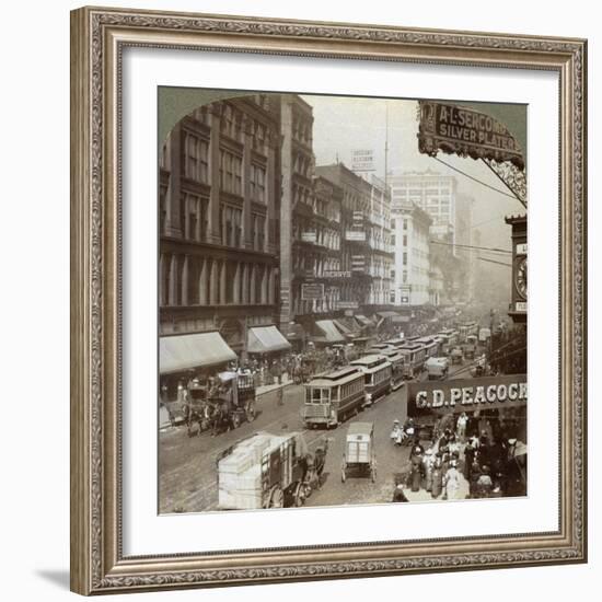 State Street, Chicago, Illinois, USA, 1908-Underwood & Underwood-Framed Giclee Print