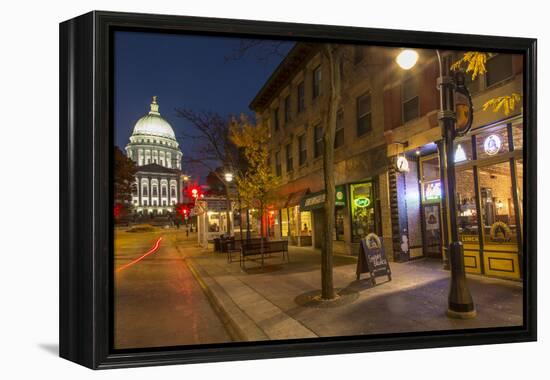 State Street in Downtown Madison, Wisconsin, USA-Chuck Haney-Framed Premier Image Canvas