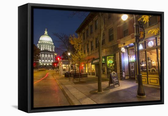 State Street in Downtown Madison, Wisconsin, USA-Chuck Haney-Framed Premier Image Canvas