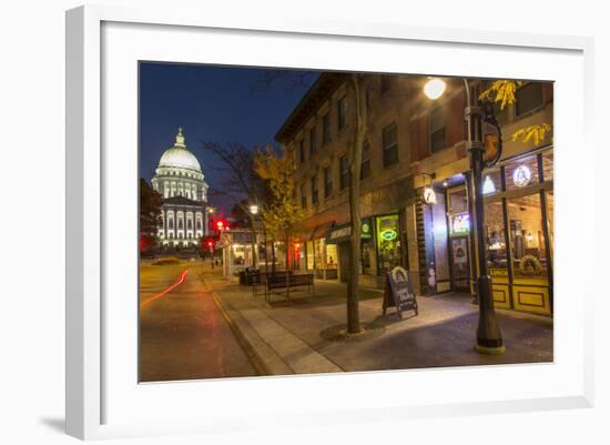 State Street in Downtown Madison, Wisconsin, USA-Chuck Haney-Framed Photographic Print