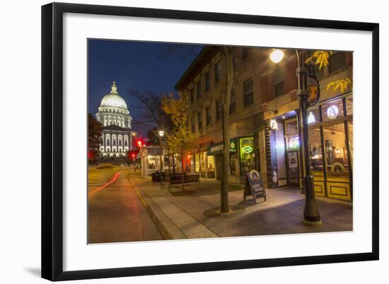 State Street in Downtown Madison, Wisconsin, USA-Chuck Haney-Framed Photographic Print