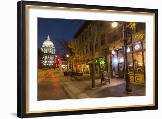 State Street in Downtown Madison, Wisconsin, USA-Chuck Haney-Framed Photographic Print