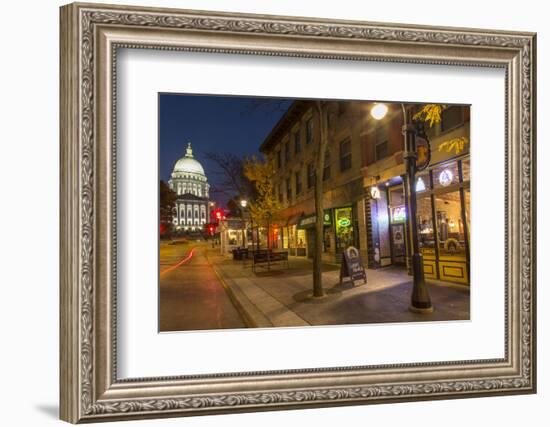 State Street in Downtown Madison, Wisconsin, USA-Chuck Haney-Framed Photographic Print