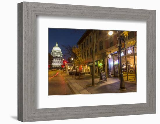 State Street in Downtown Madison, Wisconsin, USA-Chuck Haney-Framed Photographic Print