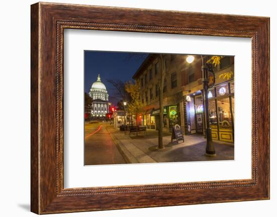 State Street in Downtown Madison, Wisconsin, USA-Chuck Haney-Framed Photographic Print