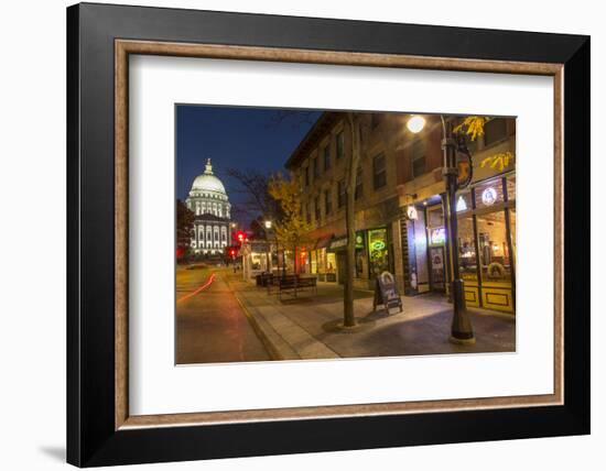 State Street in Downtown Madison, Wisconsin, USA-Chuck Haney-Framed Photographic Print