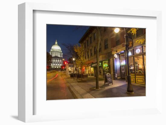 State Street in Downtown Madison, Wisconsin, USA-Chuck Haney-Framed Photographic Print