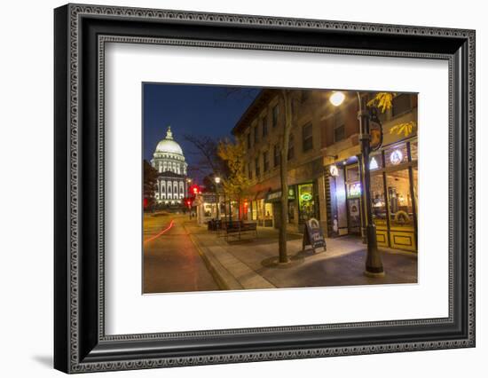 State Street in Downtown Madison, Wisconsin, USA-Chuck Haney-Framed Photographic Print