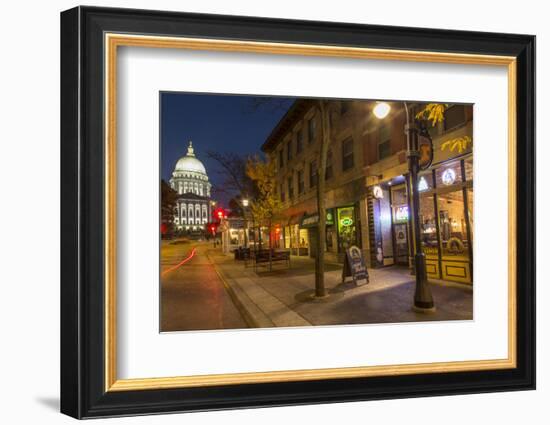 State Street in Downtown Madison, Wisconsin, USA-Chuck Haney-Framed Photographic Print