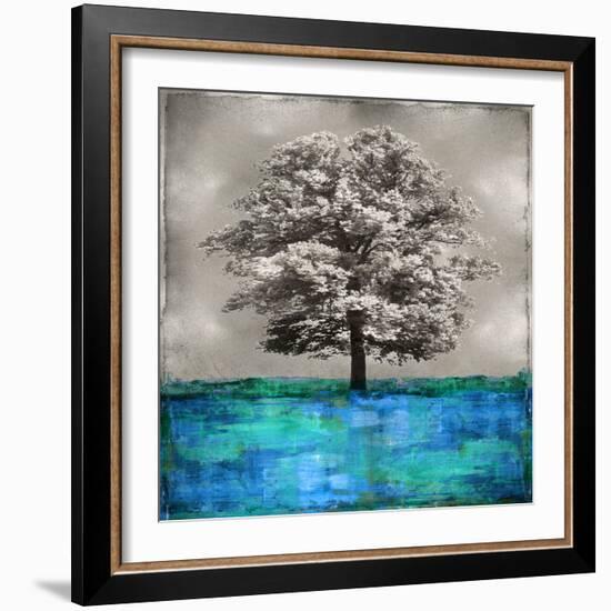 Stately - Blue on Silver-Eric Turner-Framed Art Print