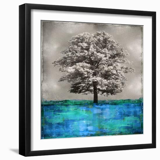 Stately - Blue on Silver-Eric Turner-Framed Art Print