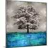 Stately - Blue on Silver-Eric Turner-Mounted Art Print