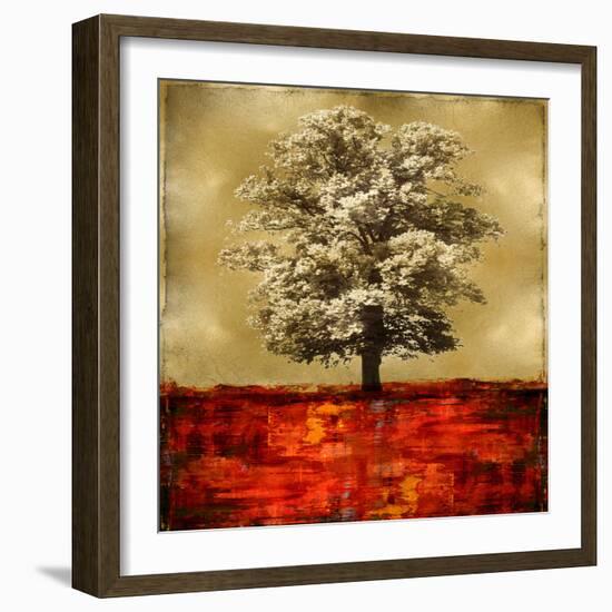 Stately - Red on Gold-Eric Turner-Framed Art Print