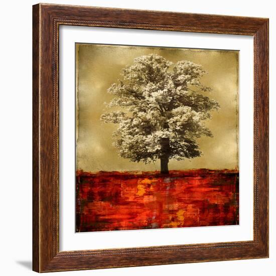 Stately - Red on Gold-Eric Turner-Framed Art Print