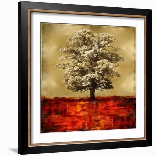 Stately - Red on Gold-Eric Turner-Framed Art Print