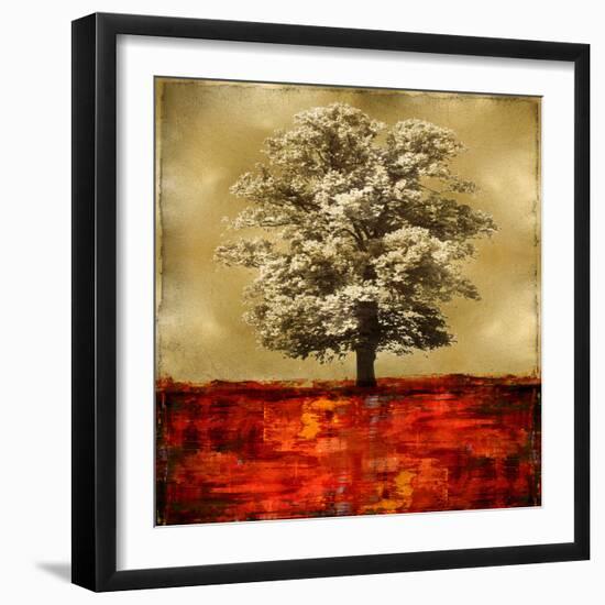 Stately - Red on Gold-Eric Turner-Framed Art Print