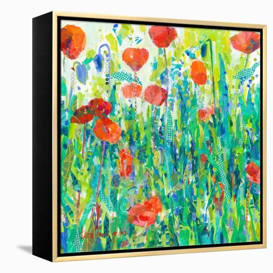 Stately Red Poppies III-Tara Grim-Framed Stretched Canvas