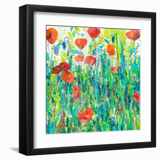 Stately Red Poppies III-Tara Grim-Framed Art Print