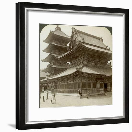 Stately Splendour of the Shitenno-Ji Temple, Osaka, Japan, 1904-Underwood & Underwood-Framed Photographic Print