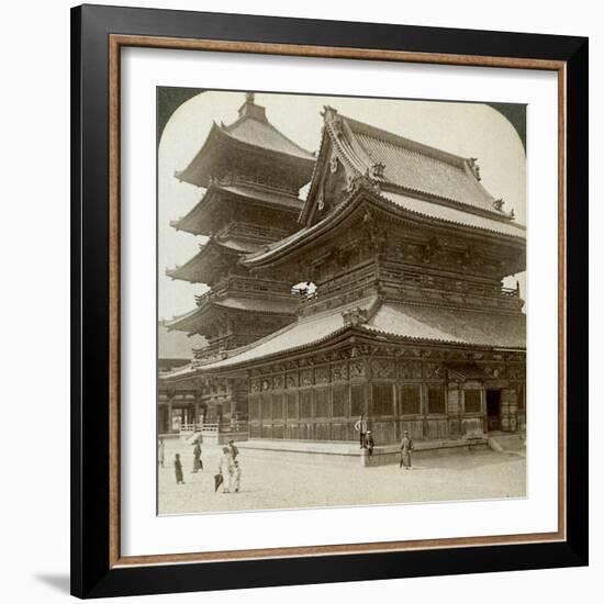 Stately Splendour of the Shitenno-Ji Temple, Osaka, Japan, 1904-Underwood & Underwood-Framed Photographic Print