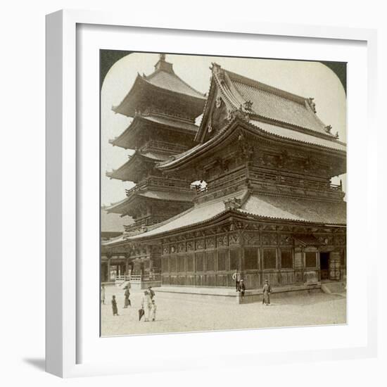 Stately Splendour of the Shitenno-Ji Temple, Osaka, Japan, 1904-Underwood & Underwood-Framed Photographic Print