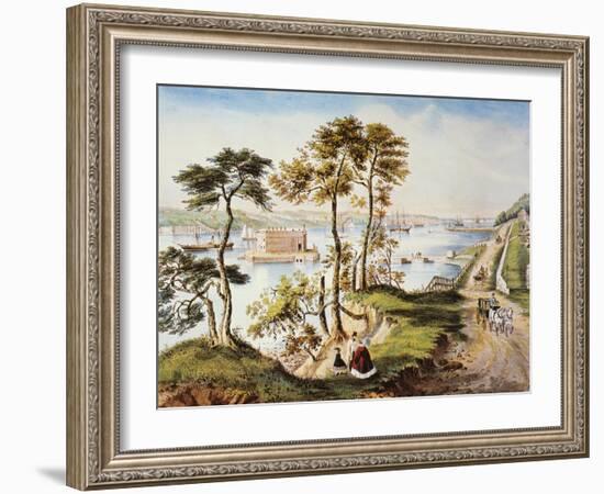 Staten Island and Narrows-Currier & Ives-Framed Giclee Print