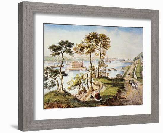 Staten Island and Narrows-Currier & Ives-Framed Giclee Print