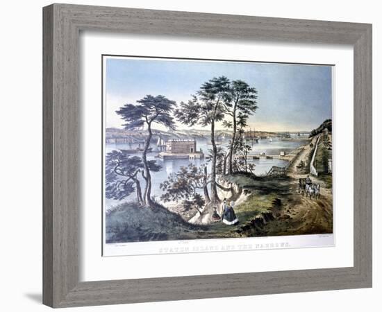 Staten Island and the Narrows, New York, USA, C1834-C1876-Frances Flora Bond Palmer-Framed Giclee Print