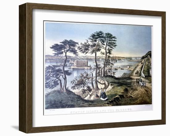 Staten Island and the Narrows, New York, USA, C1834-C1876-Frances Flora Bond Palmer-Framed Giclee Print