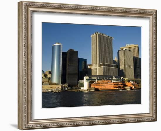 Staten Island Ferry, Business District, Lower Manhattan, New York City, New York, USA-Robert Harding-Framed Photographic Print