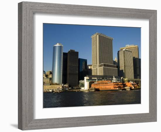 Staten Island Ferry, Business District, Lower Manhattan, New York City, New York, USA-Robert Harding-Framed Photographic Print