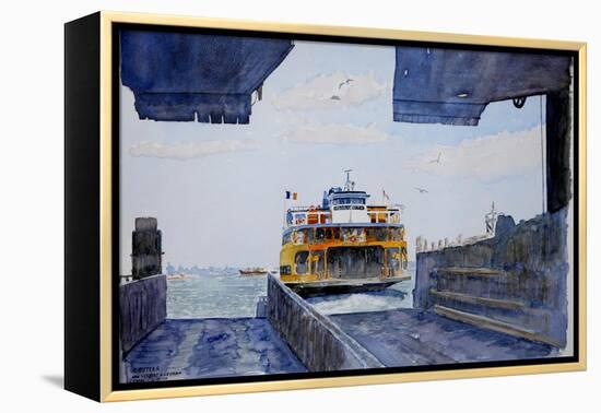 Staten Island Ferry Docking, 2010-Anthony Butera-Framed Premier Image Canvas