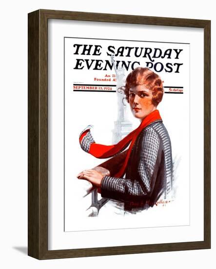 "Staten Island Ferry," Saturday Evening Post Cover, September 13, 1924-Charles A. MacLellan-Framed Giclee Print